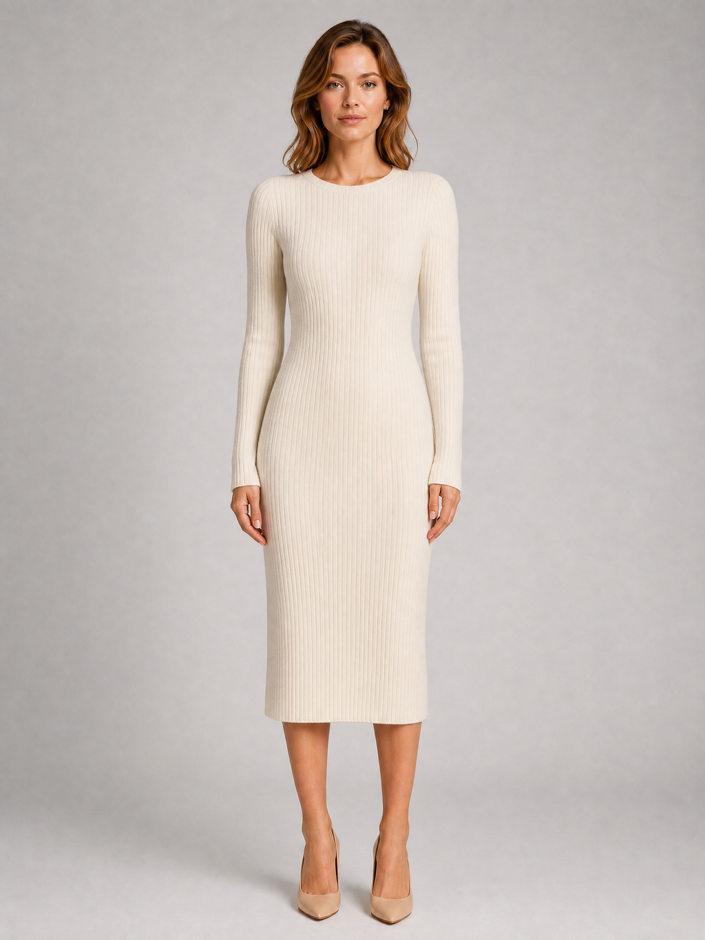 Robe pull midi côtelée Amélie