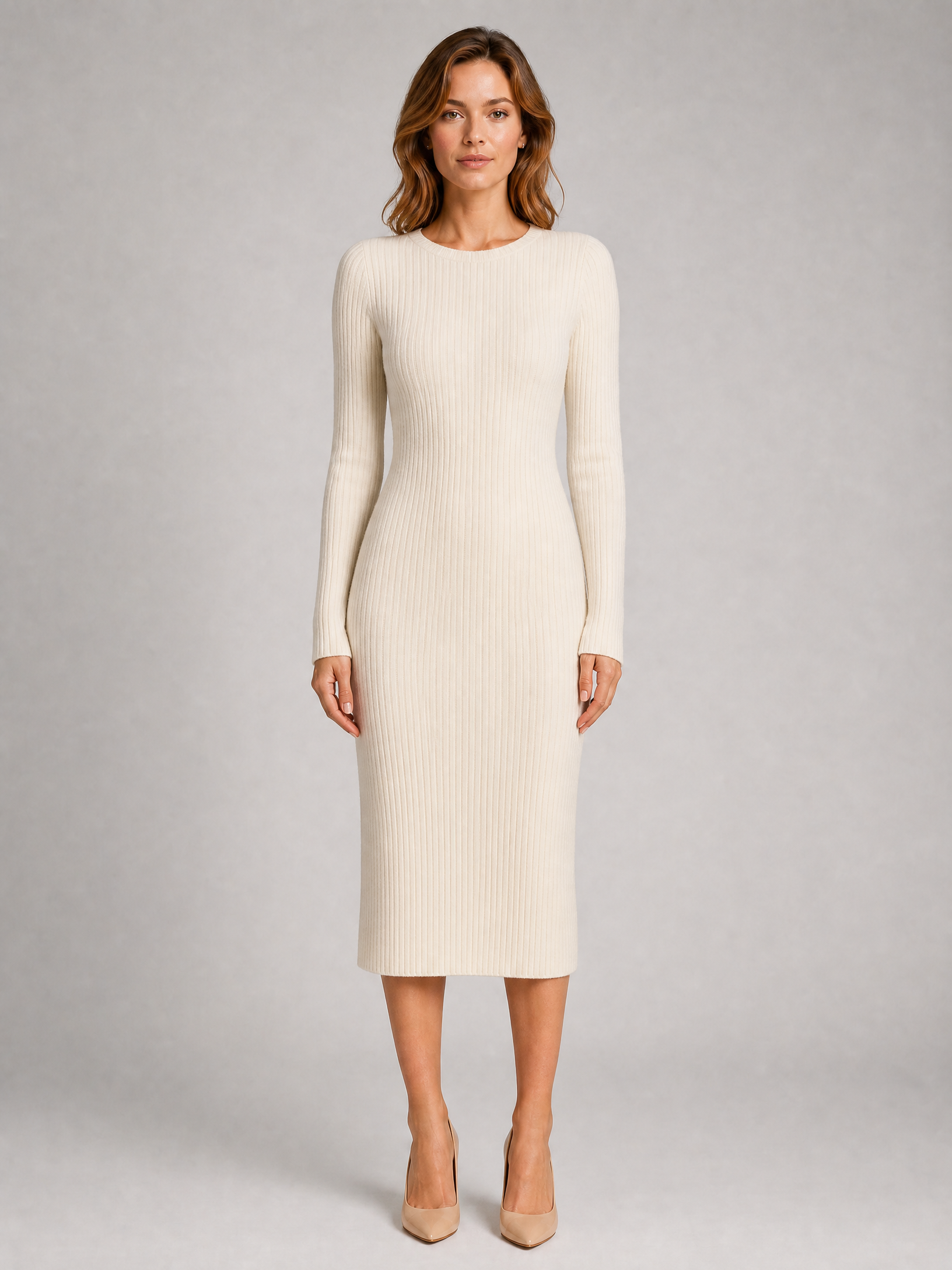 Robe pull midi côtelée Amélie