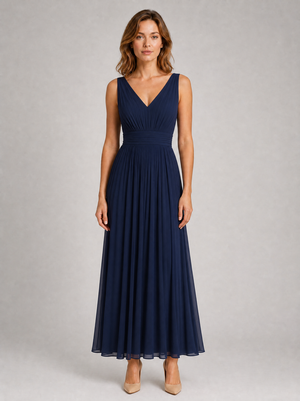 Robe longue plissée Margaux