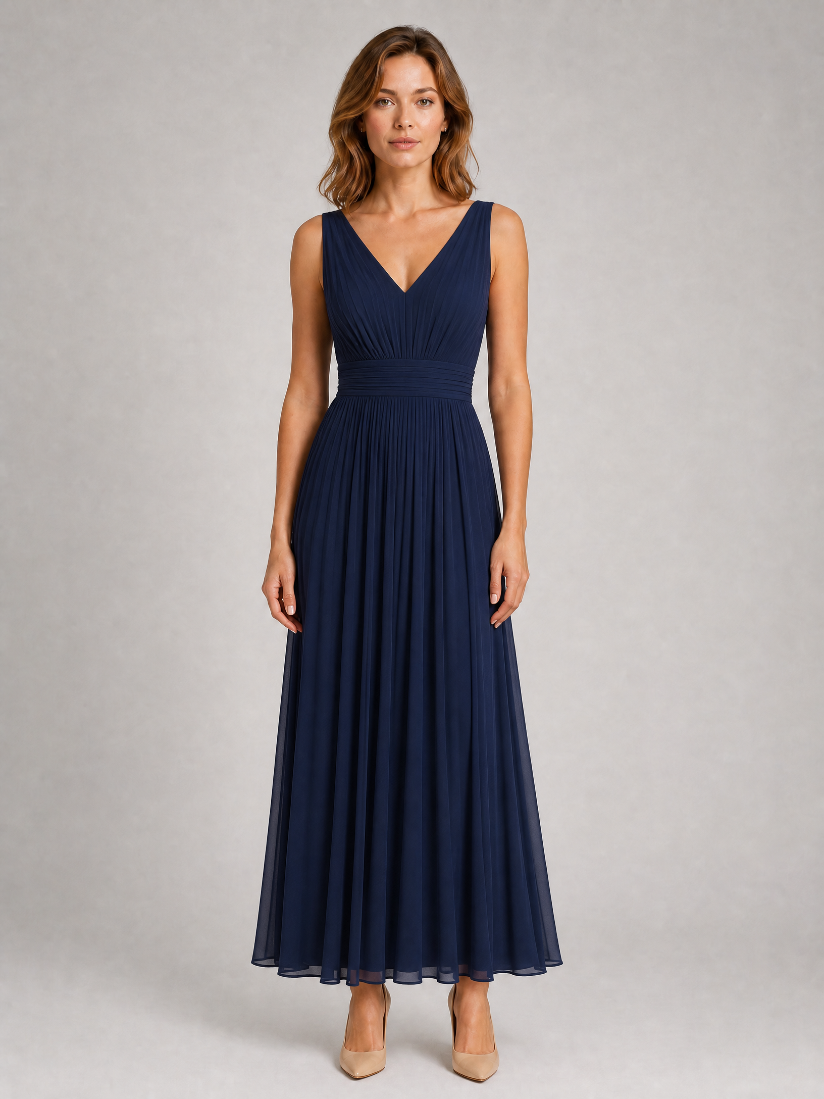 Robe longue plissée Margaux