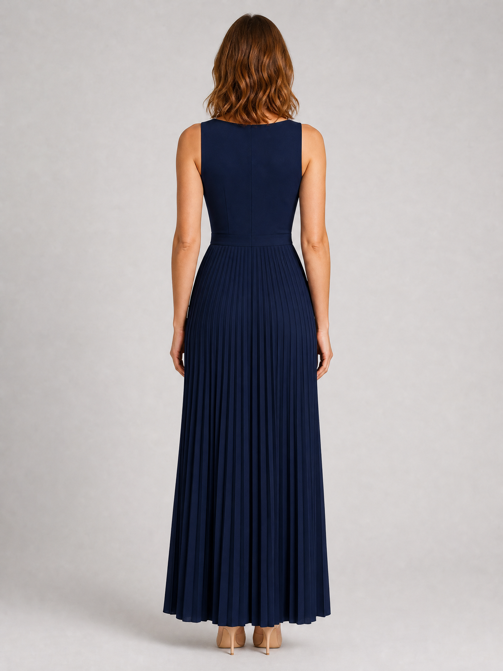 Robe longue plissée Margaux