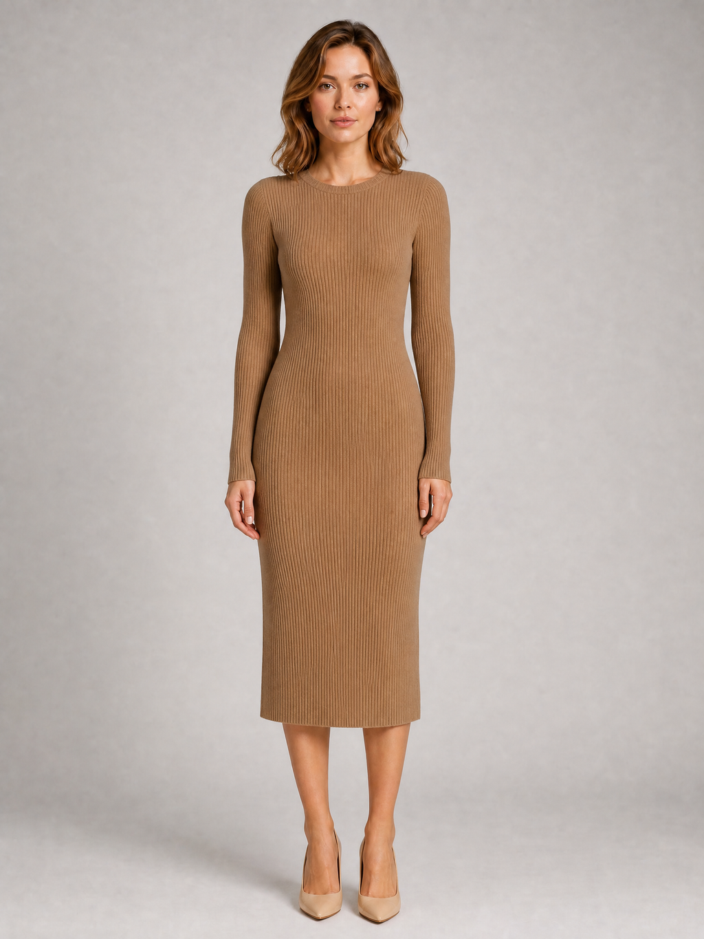 Robe pull midi côtelée Amélie