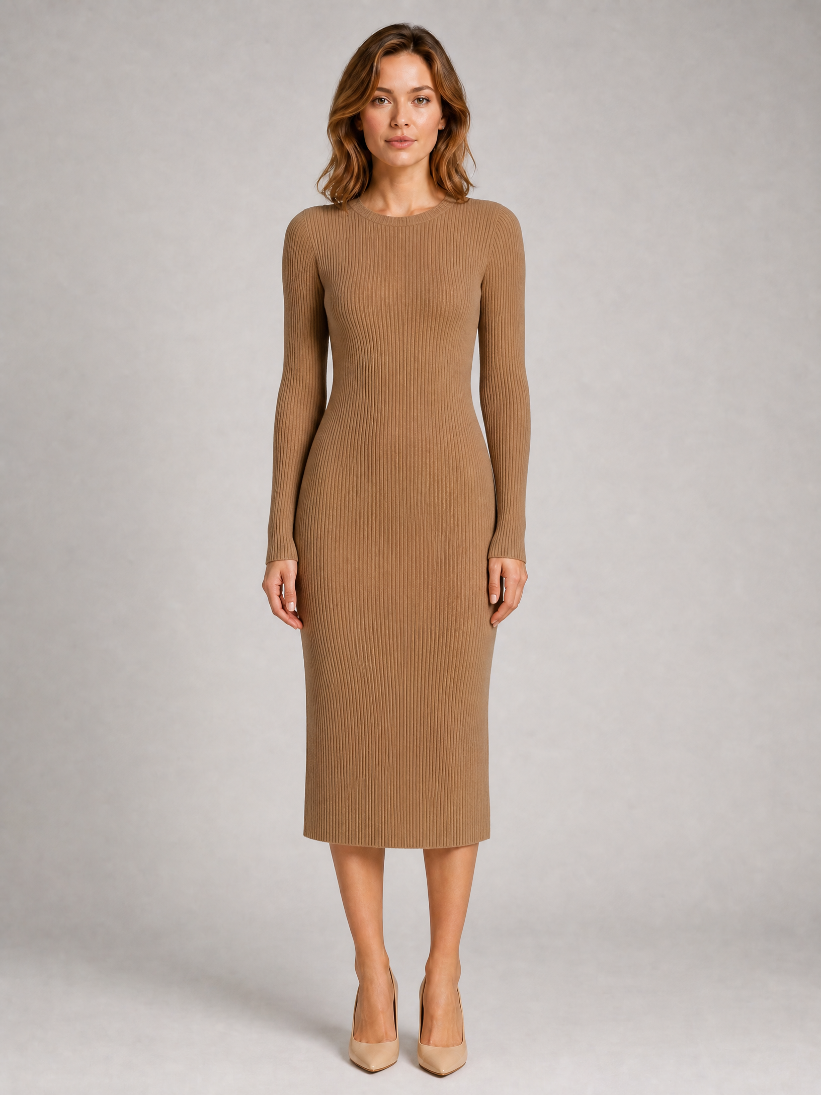 Robe pull midi côtelée Amélie