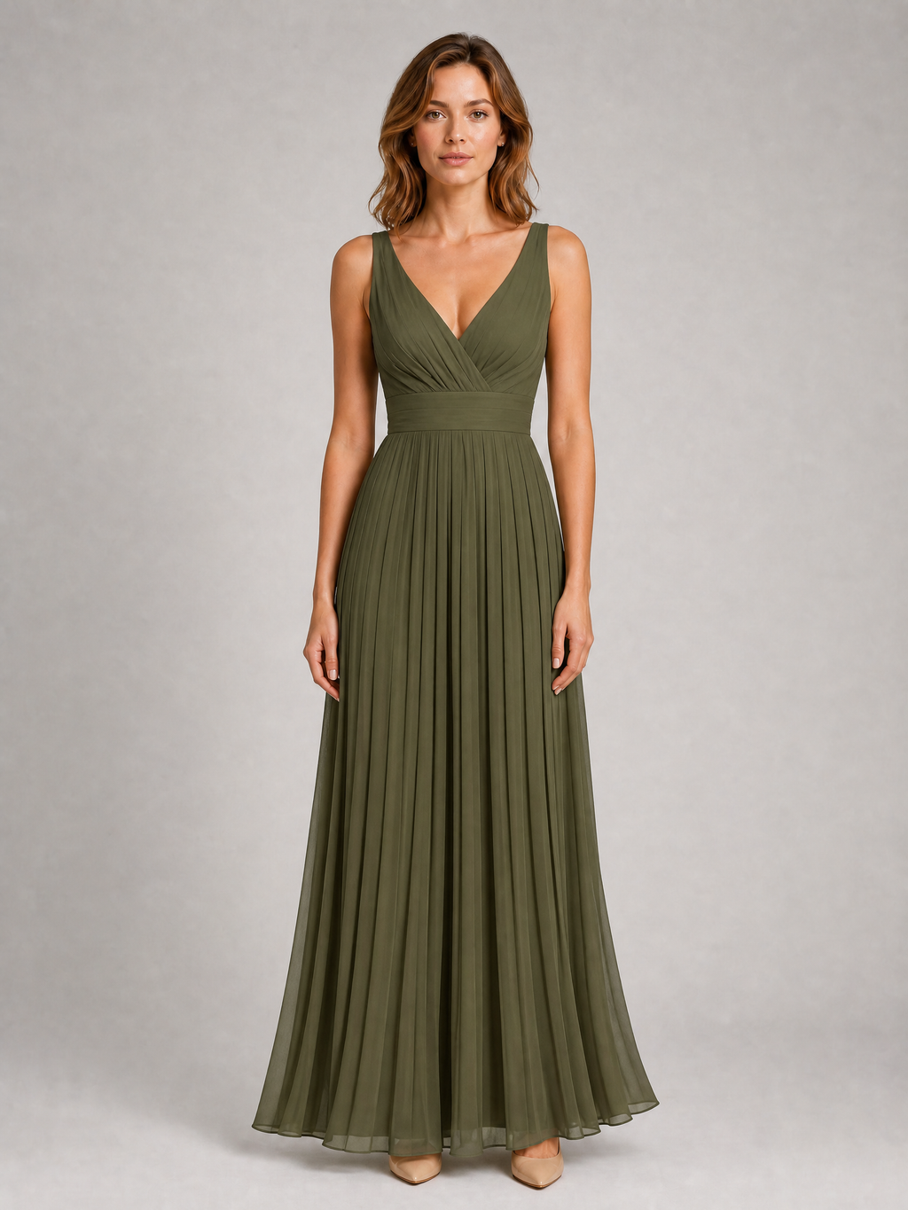 Robe longue plissée Margaux