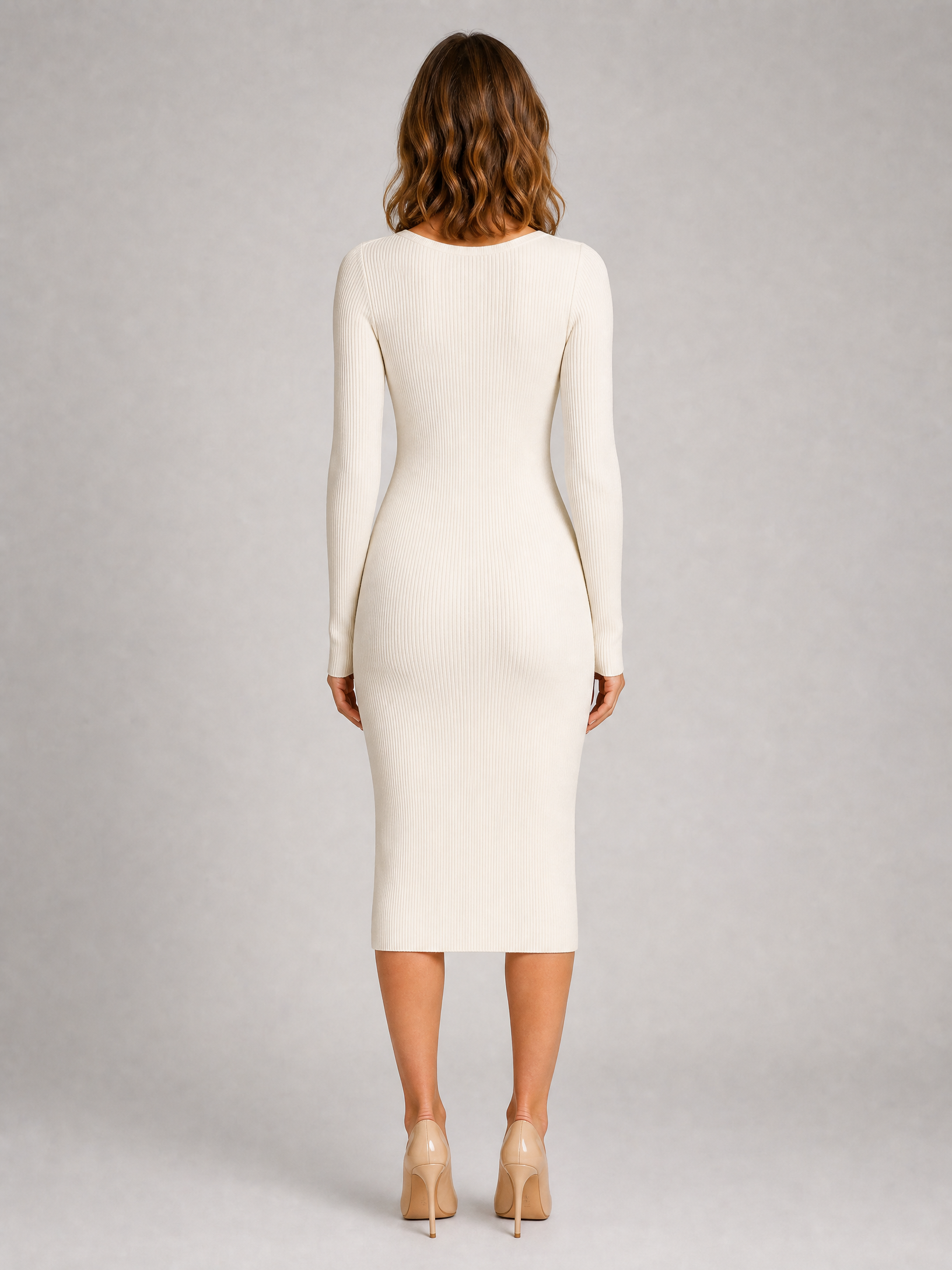 Robe pull midi côtelée Amélie